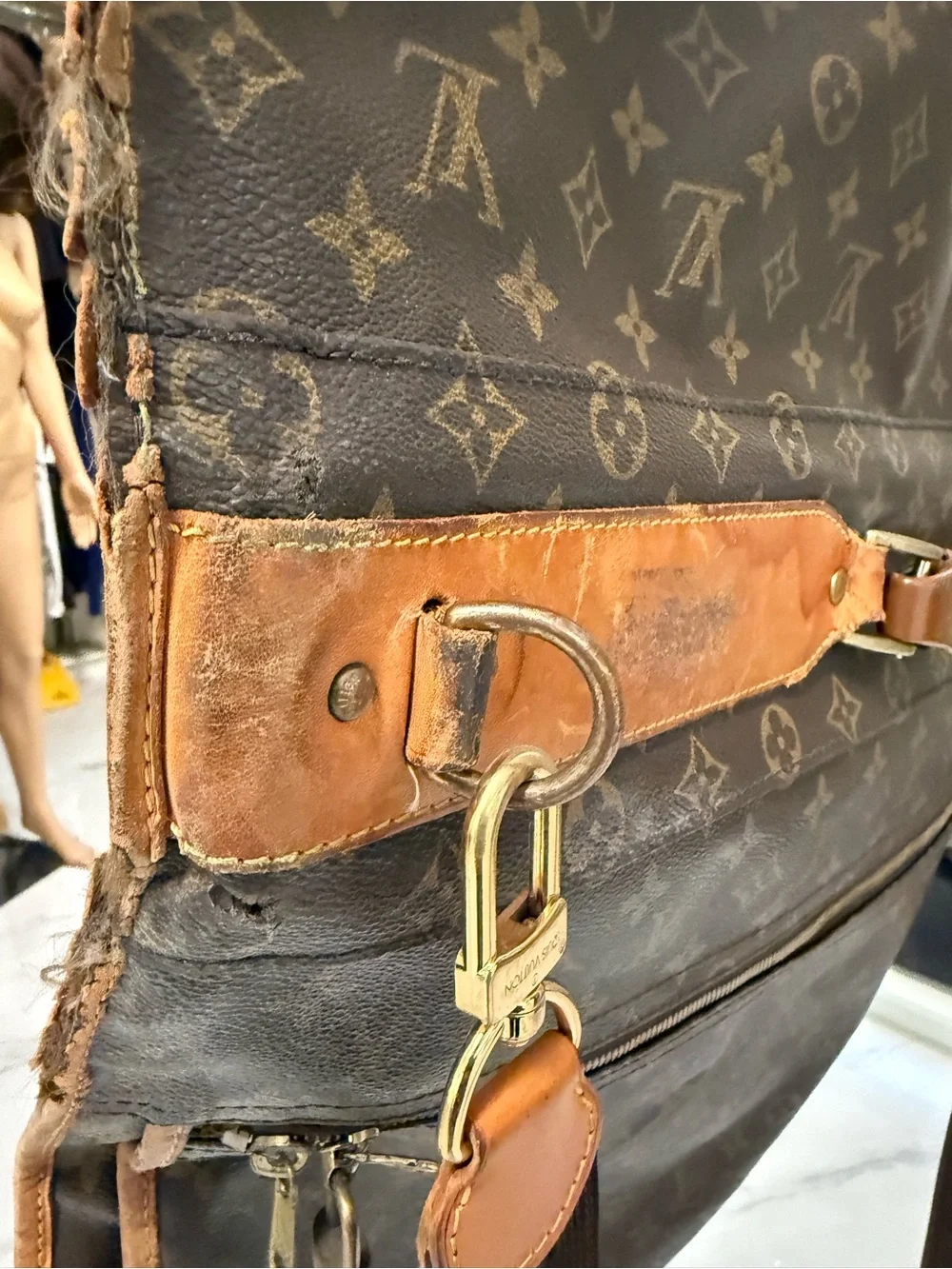 Louis Vuitton Monogram Canvas Travel Garment Bag with Tan Trim